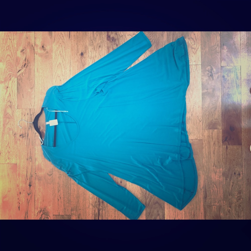 UJ Ocean Blue Teal Tunic Dress Shirt